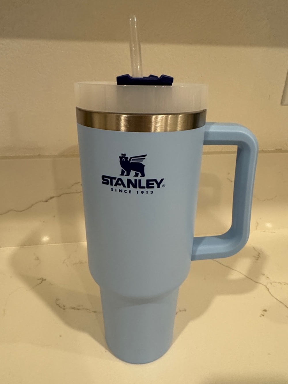 Stanley Powder Blue Insulated Travel Tumbler with Handle